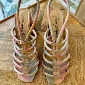 Free People Rainbow Metallic Heels